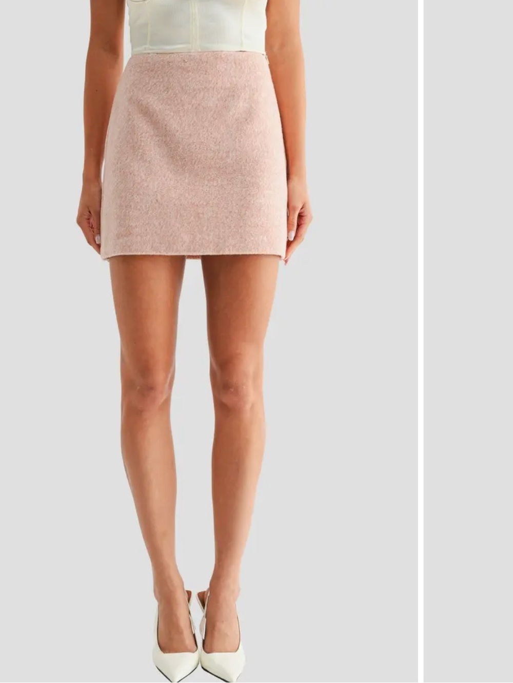 NWT All In Favor Pink Wool Blend Mini Skirt Soft Girl Coquette Size XS
